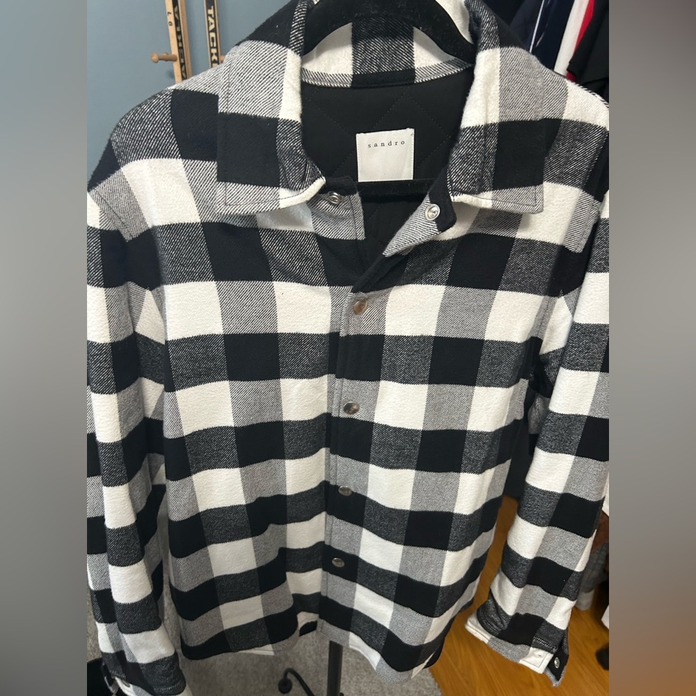 Sandro Quilted Checkered Jacket